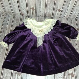 Rare Editions Purple and Cream Kids Dress